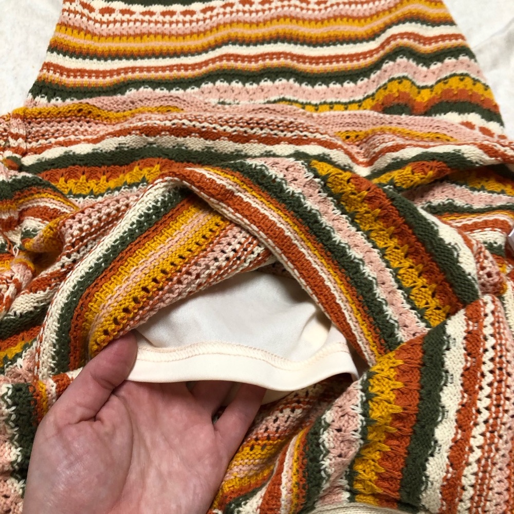 NWT Altar’d State Crochet Stripe Dress Cottagecore Festival Bohemian Sleeveless - Picture 5 of 8